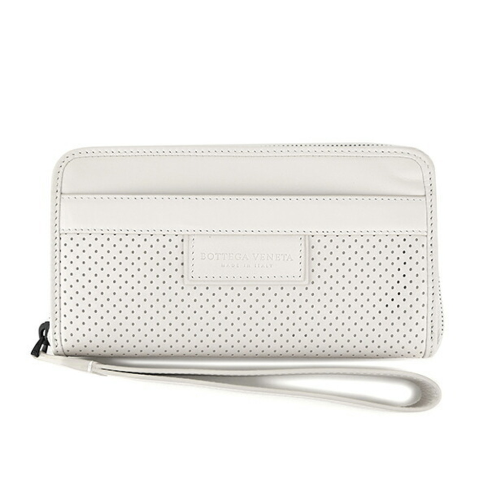 Bottega Veneta Leggero Zip Around Wallet White